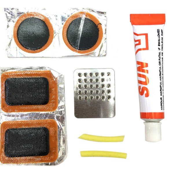 Kit Para Reparar Bicicletas Pegamento + 3 Parches + Gomines